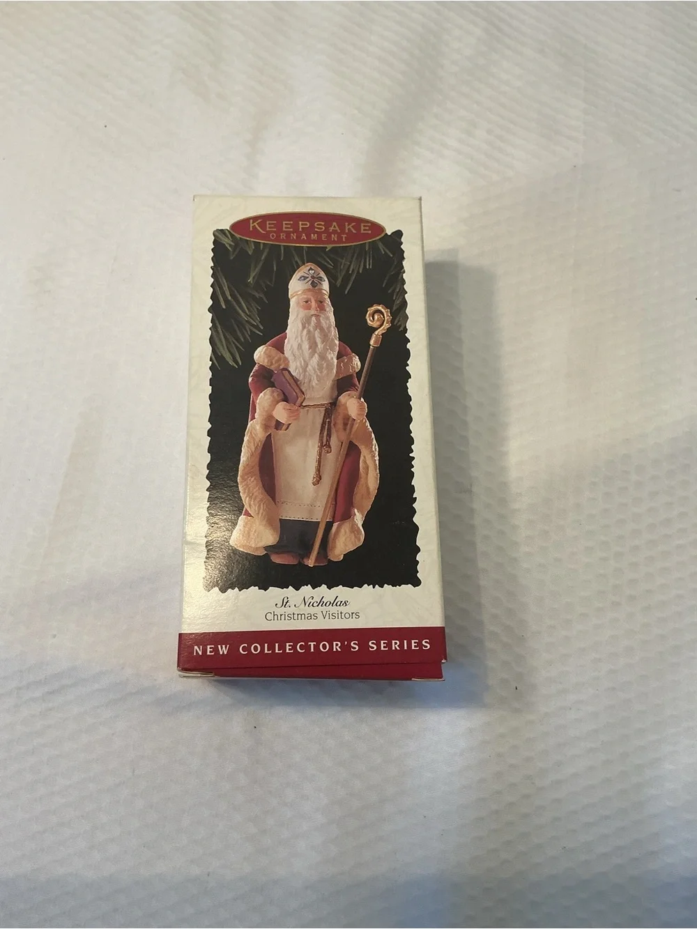 KEEPSAKE the Label Ornament St Nicholas- Red, Cream, Teal, Gold